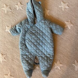 GAP Quilted Blue Baby Footie 0-3